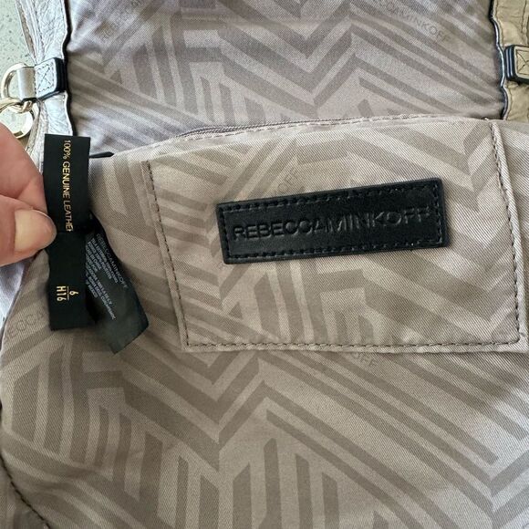 Rebecca Minkoff Vanity Saddle Genuine Leather Crossbody Bag Handbag Whip-Stitch - Picture 9 of 16